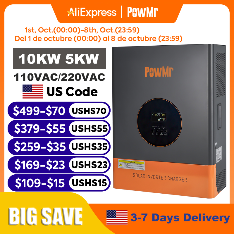 Split Phase Inverter 10Kw 110V 220V - PowMr 10KW 5KW Split-Phase Omvormer 48V